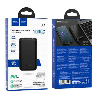УМБ HOCO Kraft fully compatible power bank 10000mah Q1 |1USB/1Type-C, 20W, PD/QC, 5A|