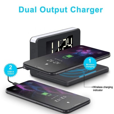 Настільні LED смарт-годинник with QI Charger 3 in 1 SY-W0241 |Alarm/Watch/Qi Charger, RGB Light, 10W|