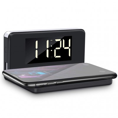 Настільні LED смарт-годинник with QI Charger 3 in 1 SY-W0241 |Alarm/Watch/Qi Charger, RGB Light, 10W|