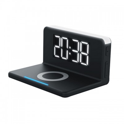 Настільні LED смарт-годинник with QI Charger 3 in 1 SY-W0241 |Alarm/Watch/Qi Charger, RGB Light, 10W|