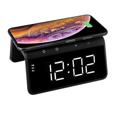 Настільні LED смарт-годинник with QI Charger 3 in 1 SY-W0258 |Alarm/Watch/Qi Charger, RGB Light, 10W|