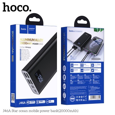 УМБ HOCO with Digital Display Star ocean power bank J46A 20000mAh |4USB/Type-C/Lightning, 2.1|