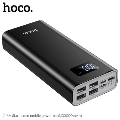 УМБ HOCO with Digital Display Star ocean power bank J46A 20000mAh |4USB/Type-C/Lightning, 2.1|