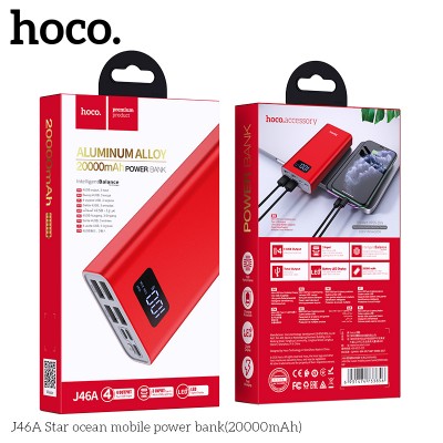 УМБ HOCO with Digital Display Star ocean power bank J46A 20000mAh |4USB/Type-C/Lightning, 2.1|