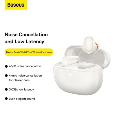 Навушники BASEUS Bowie True Wireless Earphones WM05 |BT5.2, 35/400mAh, ANC, 5h| (NGTW200002)