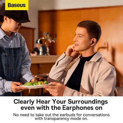 Навушники BASEUS True Wireless Earphones Storm 1 |BT5.2, 50/400mAh, ANC, 5h| (NGTW140201)