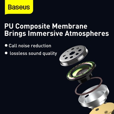 Навушники BLUETOOTH BASEUS Encok True Wireless Earphones WM01 |5Hours, BT5.0, 40mAh/300mAh| (NGWM01-04)