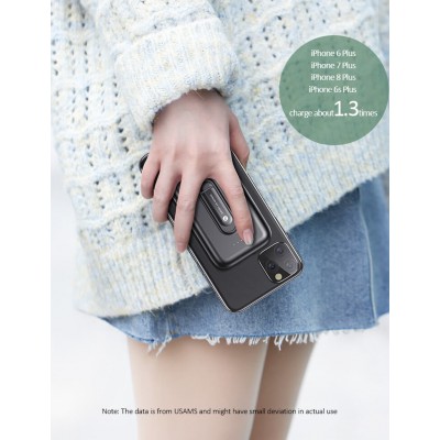УМБ USAMS Wireless Charging Single USB With Phone Holder US-CD136 PB51 4000mAh |1USB/1Type-C, 2A, 5W Qi|