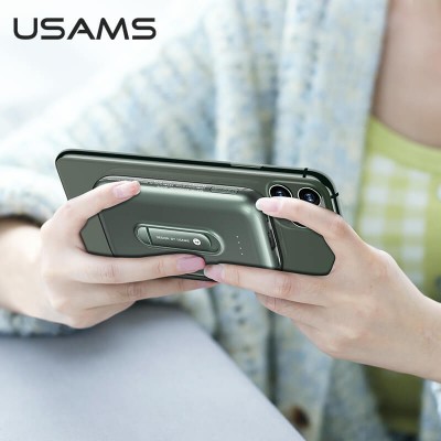 УМБ USAMS Wireless Charging Single USB With Phone Holder US-CD136 PB51 4000mAh |1USB/1Type-C, 2A, 5W Qi|