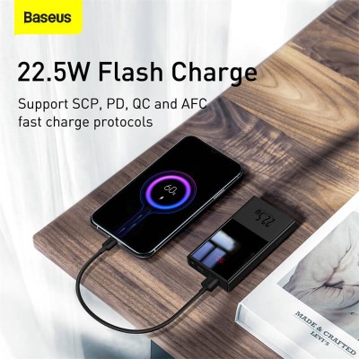 УМБ Baseus Super mini digital Display power bank 20000mAh |1USB/1Type-C, PD/QC,5A, 22.5W| (PPMN-B02)
