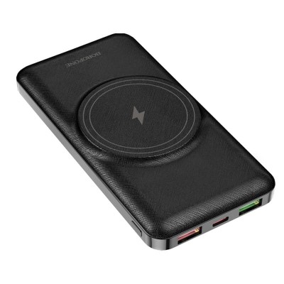 УМБ BOROFONE Leader magnetic wireless fast charging 10000mAh BJ12 |2USB/1Type-C, PD/QC, 20W, 15W Qi, 3A|