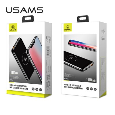 УМБ USAMS Fast Charging Wireless US-CD88 PB27 10000mAh |2USB/1Type-C, QC3.0/PD, 10W, 3A|
