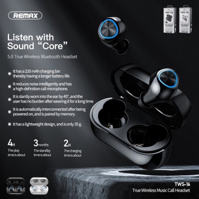 Навушники Bluetooth REMAX True TWS-16 |BT5.0, 4hours|