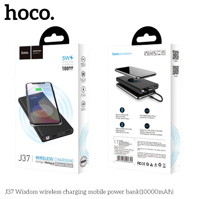 УМБ Hoco wireless Wisdom J37 10000mah |Type-C, 2USB, 2A|