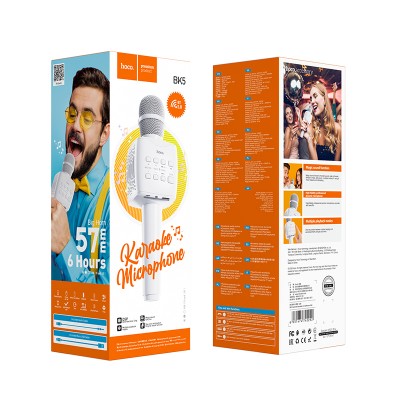 Караоке мікрофон HOCO cantando karaoke microphone BK5 |BT5.0, DSP, 3-6h, TF, USB|