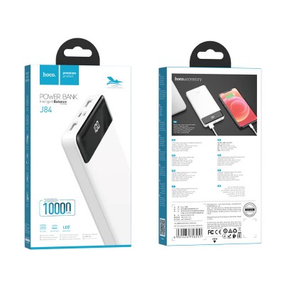 УМБ HOCO cool plug power bank J84 10000mah |2USB/1Type-C, 2A|