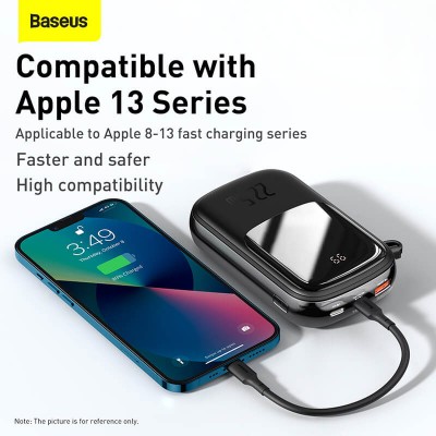 УМБ BASEUS Qpow Digital Display Quick Charging Power Bank (With Type - C Cable) 20000mAh |USB/Type-C/Lightning, 22.5W/5A, PD/QC| (PPQD-I02)