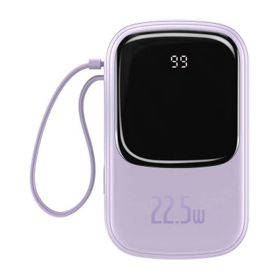 УМБ BASEUS Qpow Digital Display Quick Charging Power Bank (With Type - C Cable) 20000mAh |USB/Type-C/Lightning, 22.5W/5A, PD/QC| (PPQD-I02)