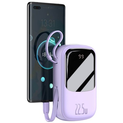 УМБ BASEUS Qpow Digital Display Quick Charging Power Bank (With Type - C Cable) 20000mAh |USB/Type-C/Lightning, 22.5W/5A, PD/QC| (PPQD-I02)
