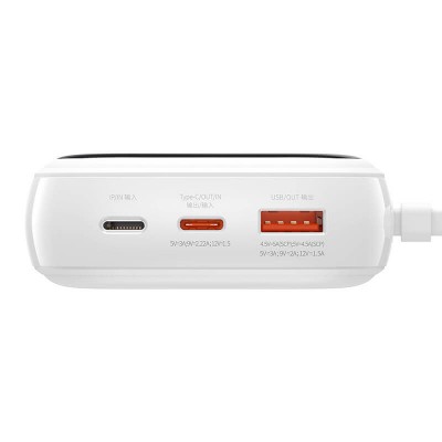 УМБ BASEUS Qpow Digital Display Quick Charging Power Bank (With Type - C Cable) 20000mAh |USB/Type-C/Lightning, 22.5W/5A, PD/QC| (PPQD-I02)