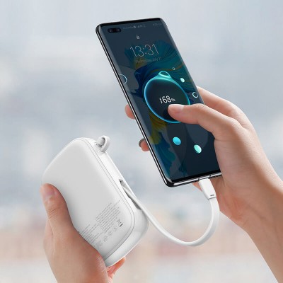 УМБ BASEUS Qpow Digital Display Quick Charging Power Bank (With Type - C Cable) 20000mAh |USB/Type-C/Lightning, 22.5W/5A, PD/QC| (PPQD-I02)
