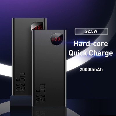 УМБ BASEUS Adaman Metal Digital Display 20000mAh |2USB/Type-C/Lightning, 22.5W/5A, PD/QC| (PPAD000101)