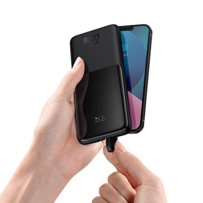 УМБ BASEUS Elf Digital Display Fast Charge 10000mAh |1Type-C, 22.5W/5A, PD/QC, Lightning/Type-C Cable| (PPJL010002)