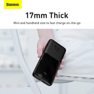 УМБ BASEUS Elf Digital Display Fast Charge 10000mAh |1Type-C, 22.5W/5A, PD/QC, Lightning/Type-C Cable| (PPJL010002)
