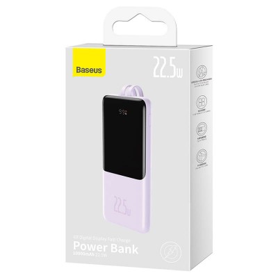 УМБ BASEUS Elf Digital Display Fast Charge 10000mAh |1Type-C, 22.5W/5A, PD/QC, Lightning/Type-C Cable| (PPJL010002)