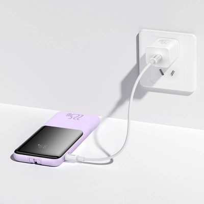 УМБ BASEUS Elf Digital Display Fast Charge 10000mAh |1Type-C, 22.5W/5A, PD/QC, Lightning/Type-C Cable| (PPJL010002)