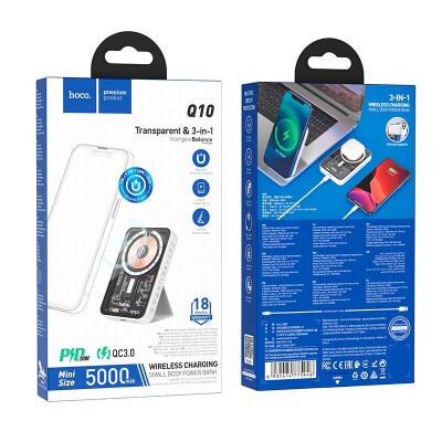 УМБ HOCO Transparent discovery edition magnetic fast charge power bank Q10 5000mah |Type-C, 3A/20W, QC/PD|