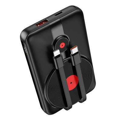 УМБ HOCO Path fully compatible magnetic Cable power bank J92 10000mah |1USB/1Type-C, QC/PD, 5A/20W|