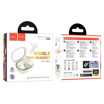 Навушники HOCO Shadow true wireless BT headset EQ6 |BT5.3, 40/320mAh, 7h|