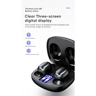 Навушники Bluetooth JOYROOM Three-screen Digital Display TWS JR-TL5 |BT5.0, 40mAh/300mAh, 3Hours|