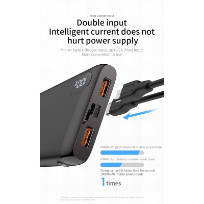 УМБ JOYROOM Gezhi Series with LCD D-M194 10000mah |2USB/1Type-C, QC3.0/PD, 3A|