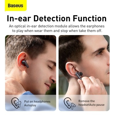 Навушники Bluetooth BASEUS SIMU ANC True Wireless Earphones S2 |42/480mAh, 6/24Hours| (NGS2-02)