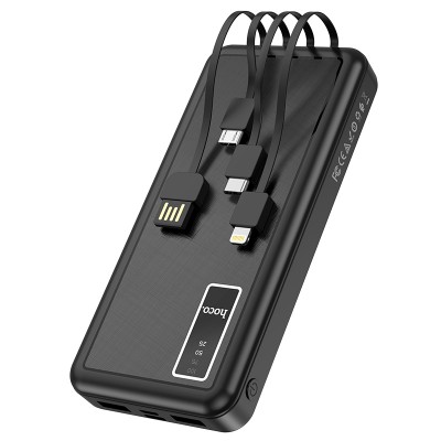 УМБ HOCO Perfect route LED power bank with cable 10000mah J77  |2USB/Lightning/Type-C, 2A|
