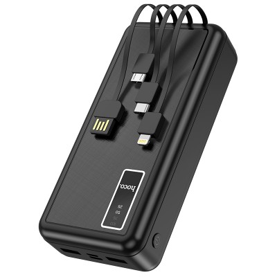 УМБ HOCO Perfect route LED power bank with cable 20000mAh J77A 2USB/Lightning / Type-C, 2A|