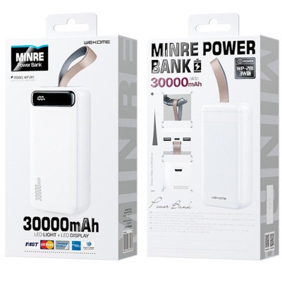 УМБ WK Minre Digital Display Power Bank WP - 281 30000mAh |2USB/Type-C, 2.1A|