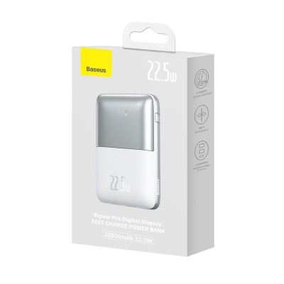 УМБ BASEUS Bipow Pro Digital Display Fast Charge Power Bank 20000mAh |2USB/Type-C, QC/PD, 22.5W/3A| (PPBD030002)