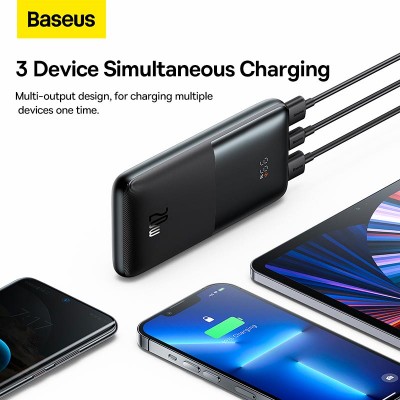 УМБ BASEUS Bipow Pro Digital Display Fast Charge Power Bank 10000mAh |2USB/Type-C, QC/PD, 20W/3A| (PPBD040201)