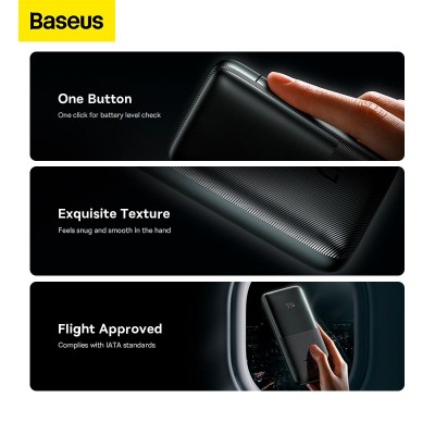 УМБ BASEUS Bipow Pro Digital Display Fast Charge Power Bank 10000mAh |2USB/Type-C, QC/PD, 20W/3A| (PPBD040201)
