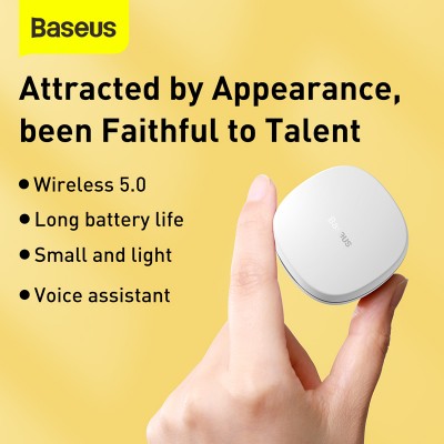 Навушники BLUETOOTH BASEUS Encok True Wireless Earphones WM01 |5Hours, BT5.0, 40mAh/300mAh| (NGWM01-04)