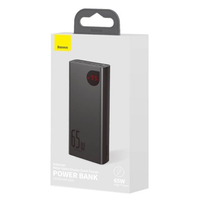 УМБ BASEUS Adaman Metal Digital Display Quick Charge Power Bank 20000mAh |2USB/1Type-C, 6A, 65W| (PPIMDA-D03)