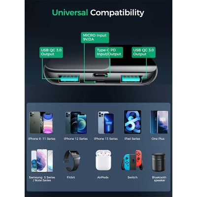 УМБ JOYROOM XINGCHI JR-QP190 10000mAh |2USB/1Type-C, 20W/3A, PD/QC|