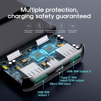 УМБ JOYROOM XINGCHI JR-QP190 mini 10000mAh |2USB/1Type-C, 20W/3A, PD/QC|