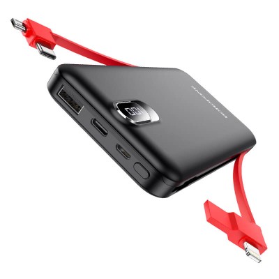 УМБ BOROFONE Buena power bank with Lightning / Type-C / Micro USB cable 10000mAh BJ2 |1USB/1Type-C, 2A|