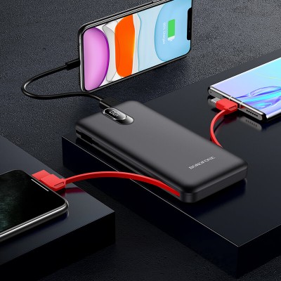 УМБ BOROFONE Buena power bank with Lightning / Type-C / Micro USB cable 10000mAh BJ2 |1USB/1Type-C, 2A|