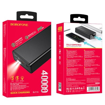 УМБ BOROFONE Rider fully compatible power bank bj11a 40000mAh |4USB/2Type-C, PD/QC, 5A/22.5W|