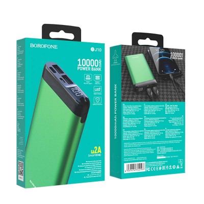 УМБ BOROFONE Golden Armor metal digital display power bank BJ10 10000mAh |2USB/1Type-C, 2.4A|